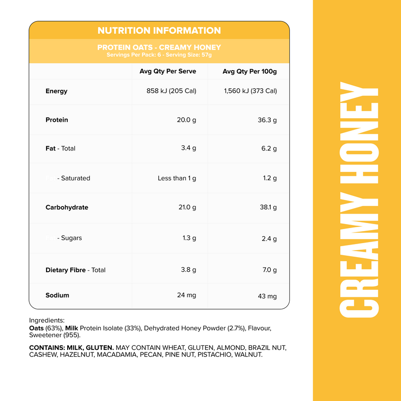 PROTEIN Quick Oats Creamy Honey - Muscle Nation protein oats, view 2