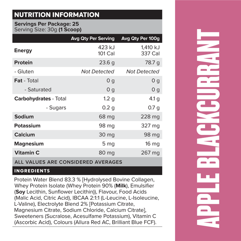 PROTEIN WATER - Apple Blackcurrant - 25 serves-Protein Waters-MNSUPPS0236-9359054001220-2-Muscle Nation