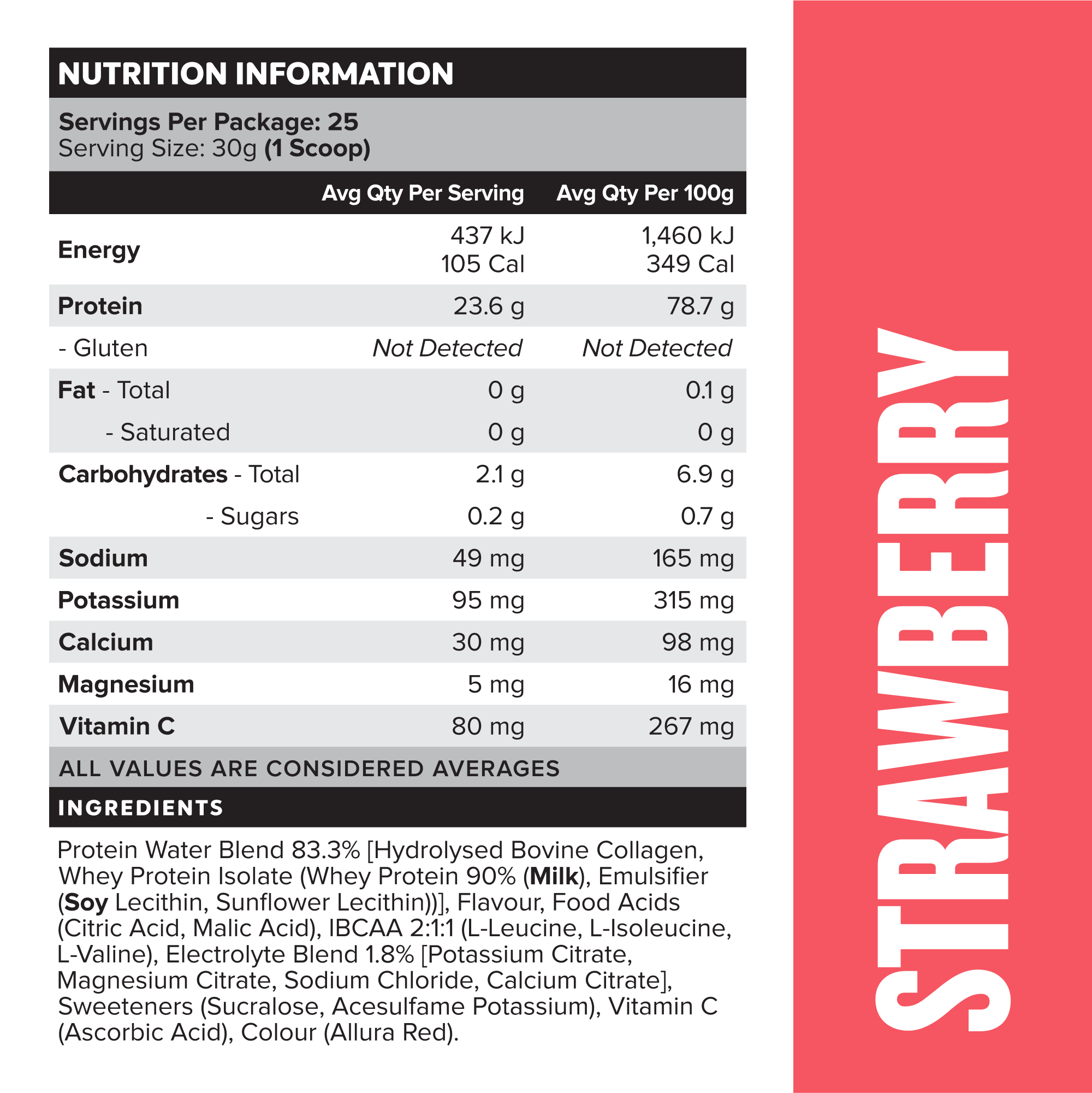 PROTEIN WATER - Strawberry - 25 serves-Protein Waters-MNSUPPS0301-9359054001268-3-Muscle Nation