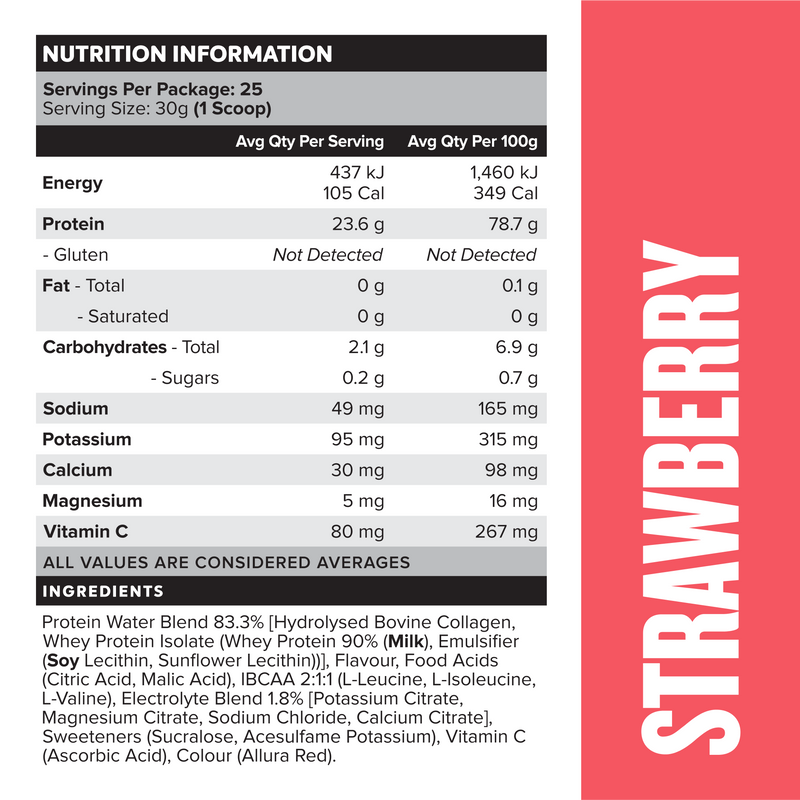 PROTEIN WATER - Strawberry - 25 serves-Protein Waters-MNSUPPS0301-9359054001268-3-Muscle Nation