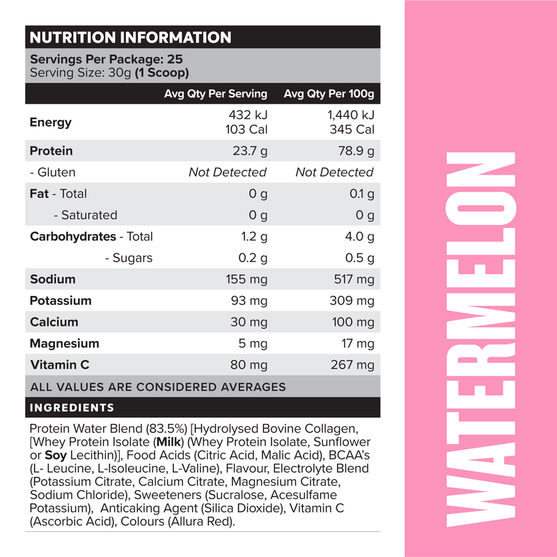PROTEIN WATER - Watermelon - 25 serves-Protein Waters-MNSUPPS0329-9359054001275-3-Muscle Nation