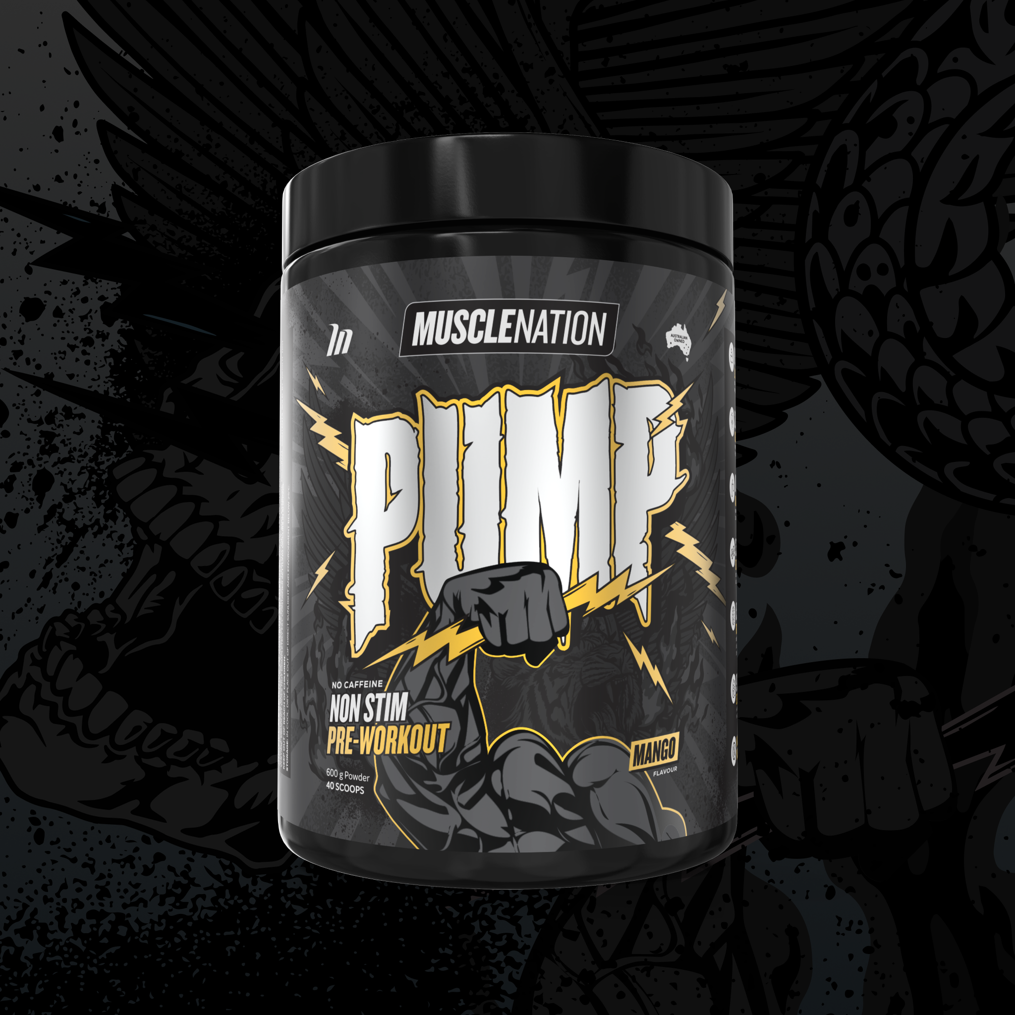 PUMP Pre-Workout Caffeine Free - Mango - 40 serves-Pre-Workouts-MNSUPPS0404-9359054003002-1-Muscle Nation