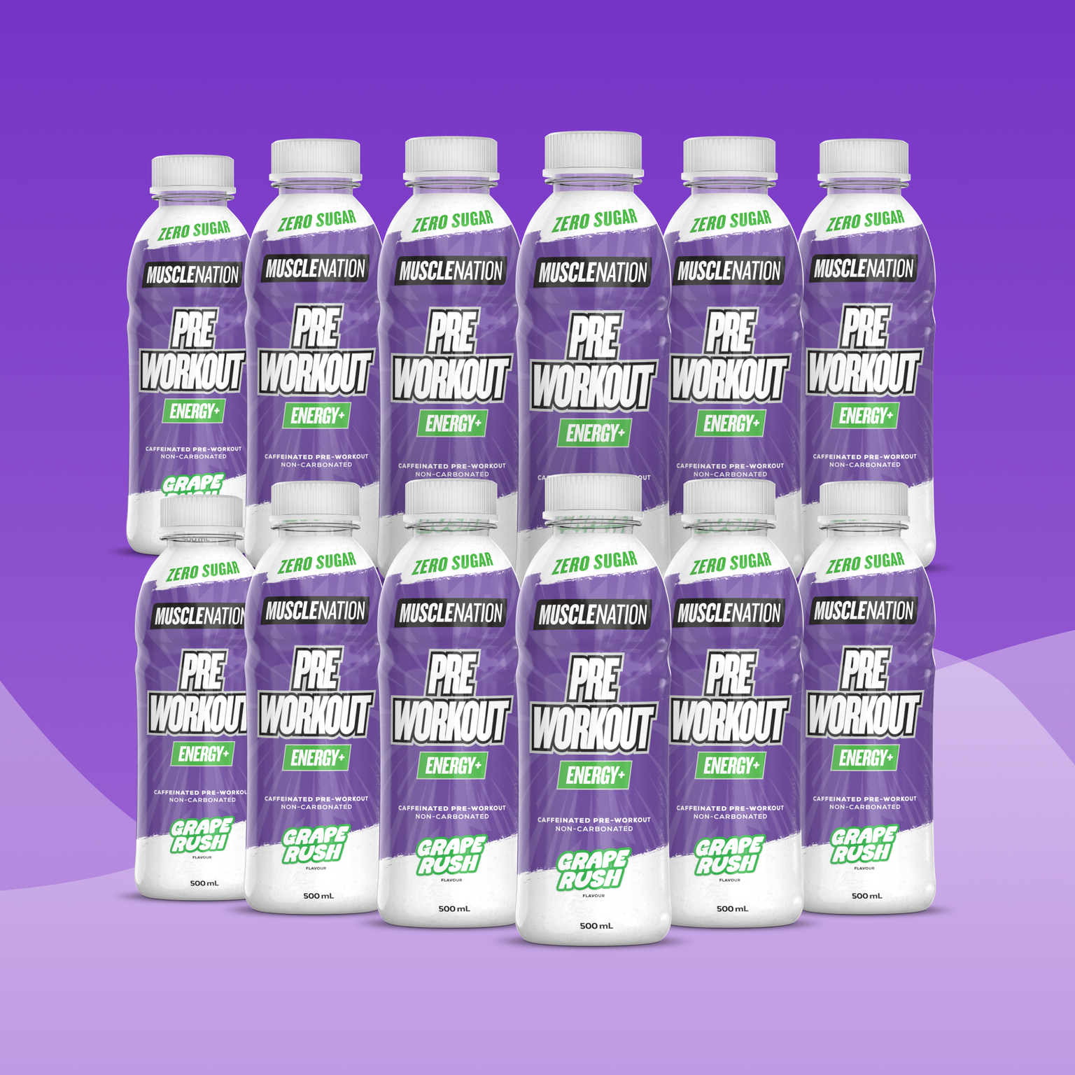Pre-Workout RTD - Grape Rush 500ml (12 Pack)-Ready to Drink-MNSUPPS0360-19359054001791-1-Muscle Nation