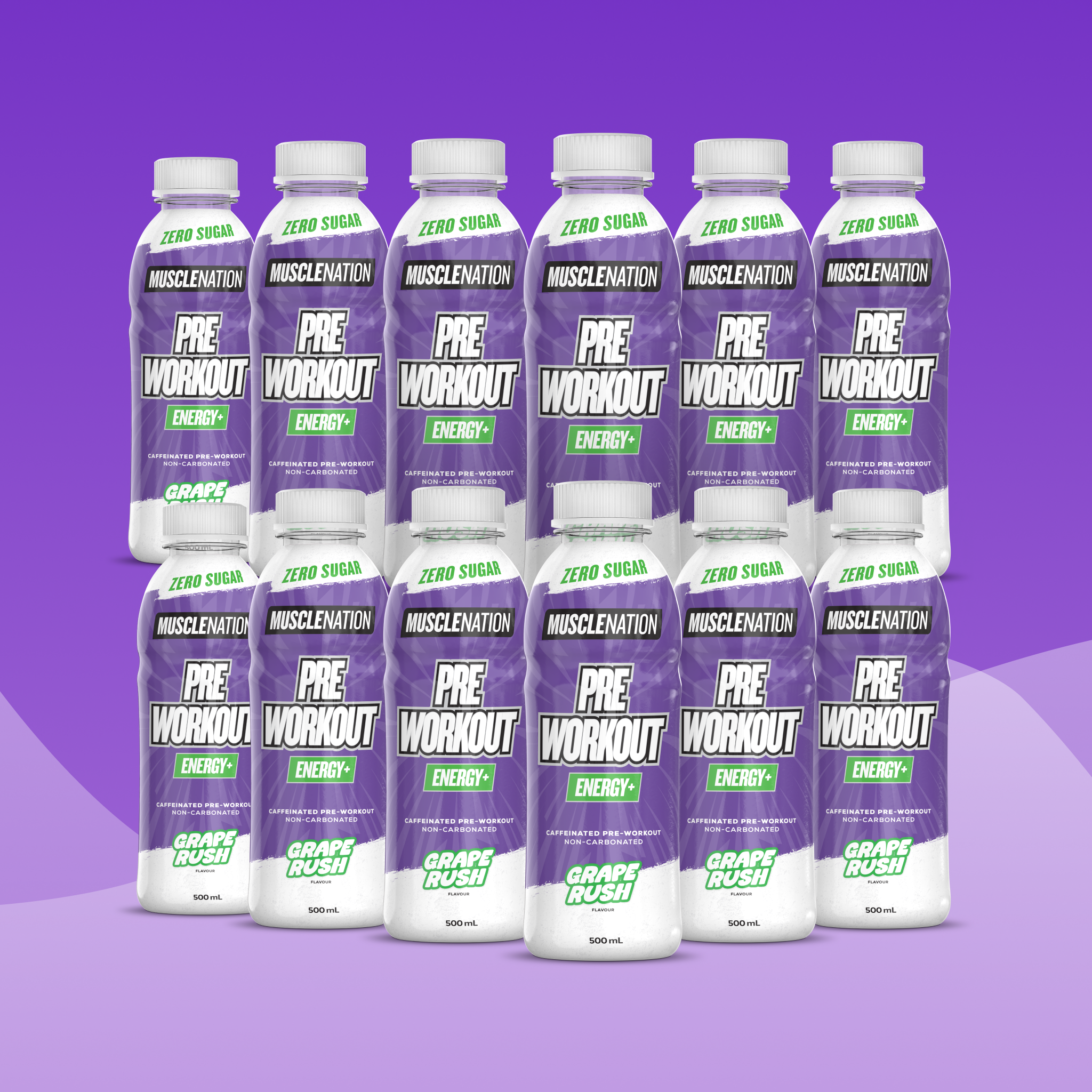 Pre-Workout RTD - Grape Rush 500ml (12 Pack)-Ready to Drink-MNSUPPS0360-19359054001791-1-Muscle Nation