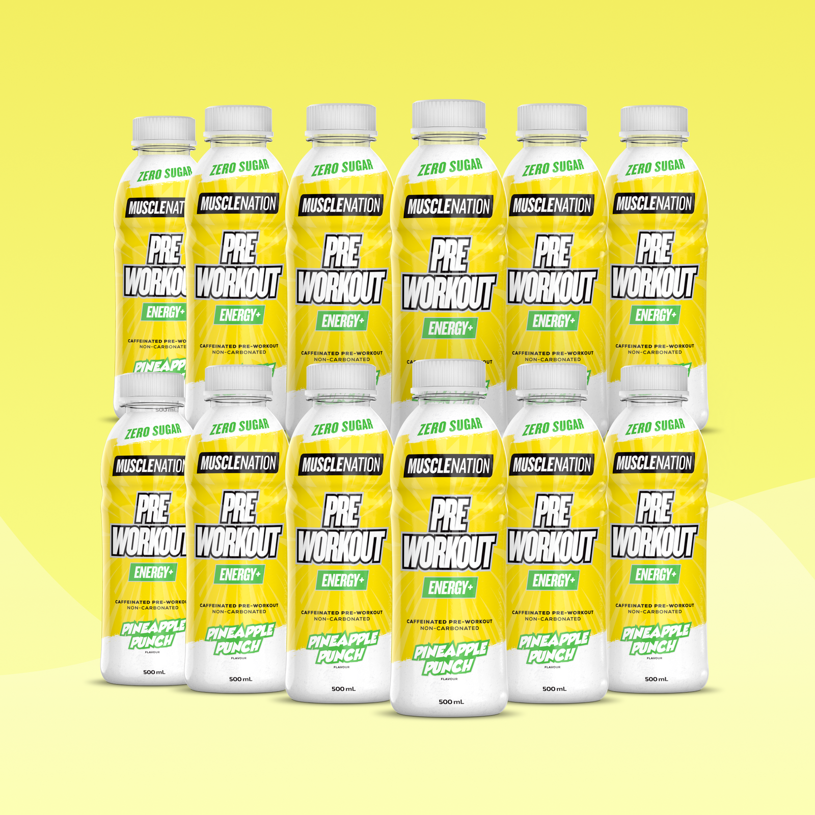 Pre-Workout RTD - Pineapple Punch 500ml (12 Pack)-Ready to Drink-MNSUPPS0361-19359054001807-1-Muscle Nation