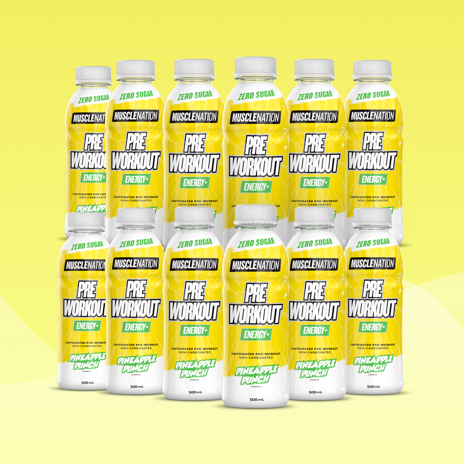Pre-Workout RTD - Pineapple Punch 500ml (12 Pack)-Ready to Drink-MNSUPPS0361-19359054001807-1-Muscle Nation