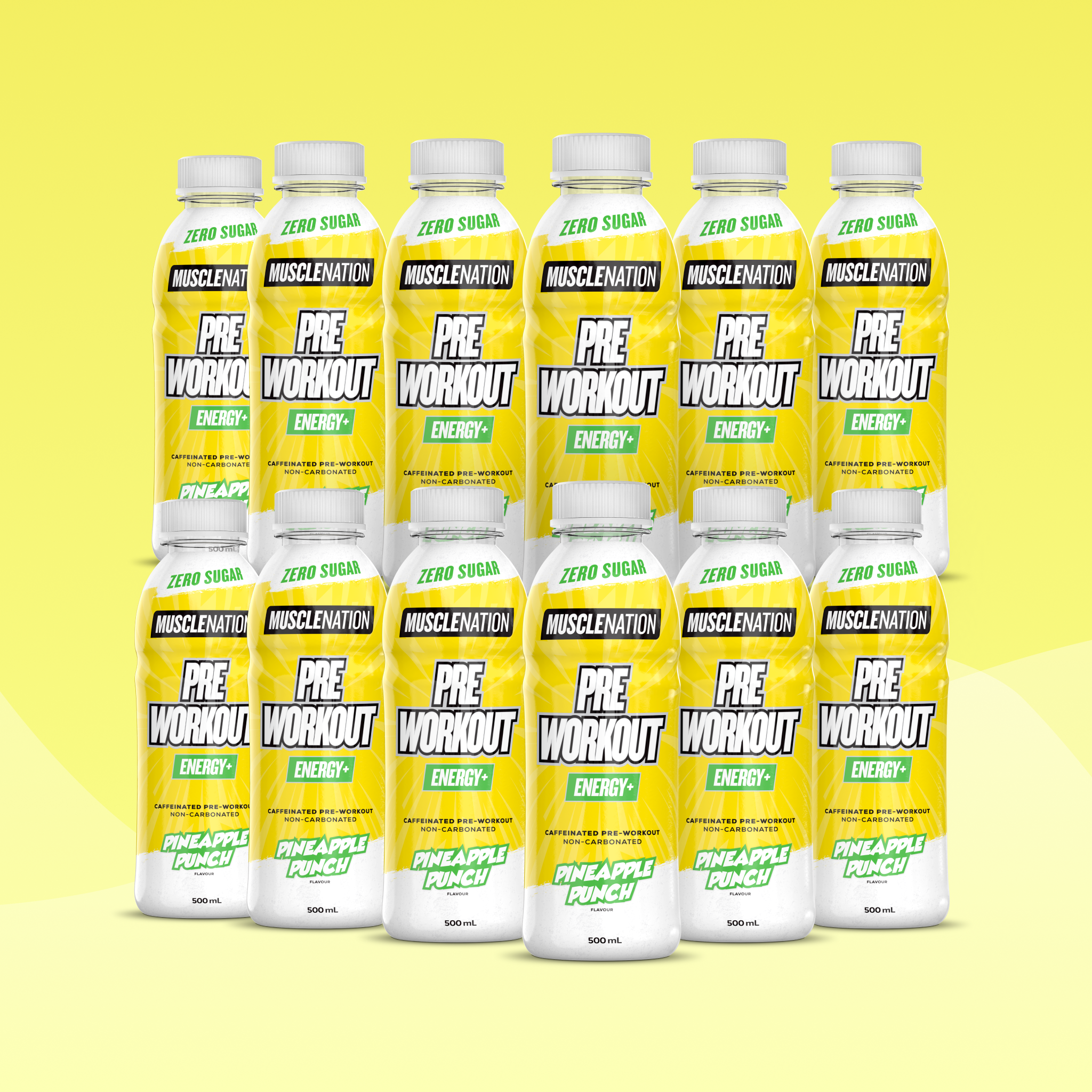Pre-Workout RTD - Pineapple Punch 500ml (12 Pack)-Ready to Drink-MNSUPPS0361-19359054001807-1-Muscle Nation