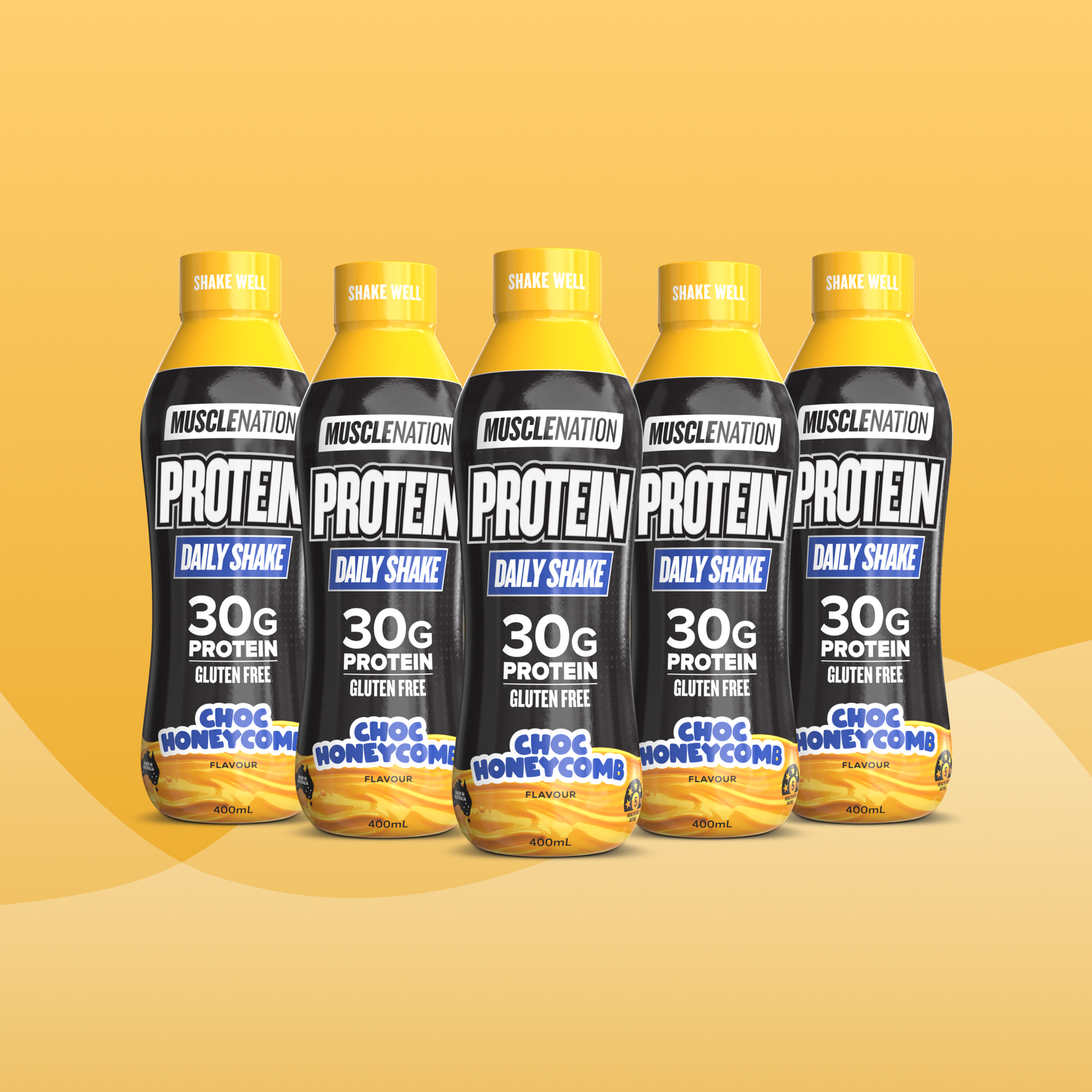 Protein Shake RTD - Choc Honeycomb 400ml Bottle (6 Pack)-Ready to Drink-MNSUPPS0502-19359054002132-1-Muscle Nation