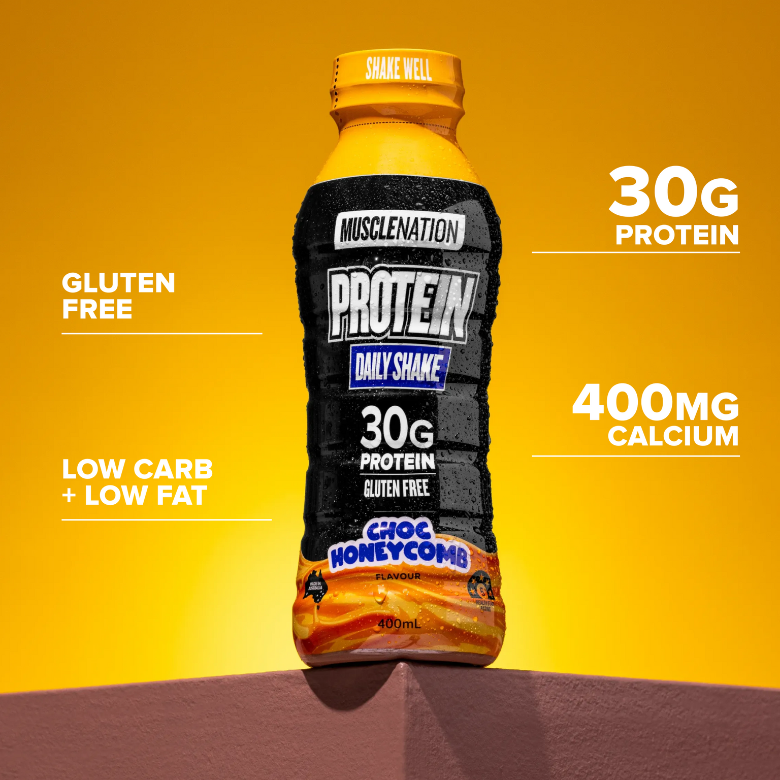 Protein Shake RTD - Choc Honeycomb 400ml Bottle (6 Pack)-Ready to Drink-MNSUPPS0502-19359054002132-3-Muscle Nation