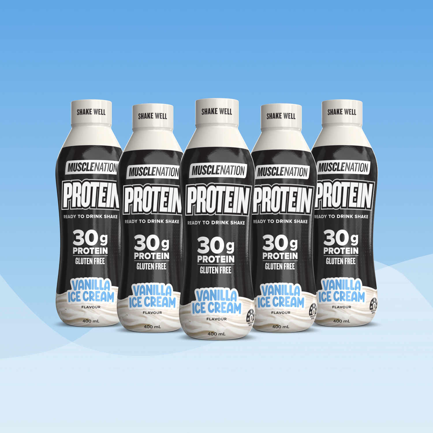 Protein Shake RTD - Vanilla Ice Cream 400ml Bottle (6 Pack)-Ready to Drink-MNSUPPS0363-19359054001777-1-Muscle Nation