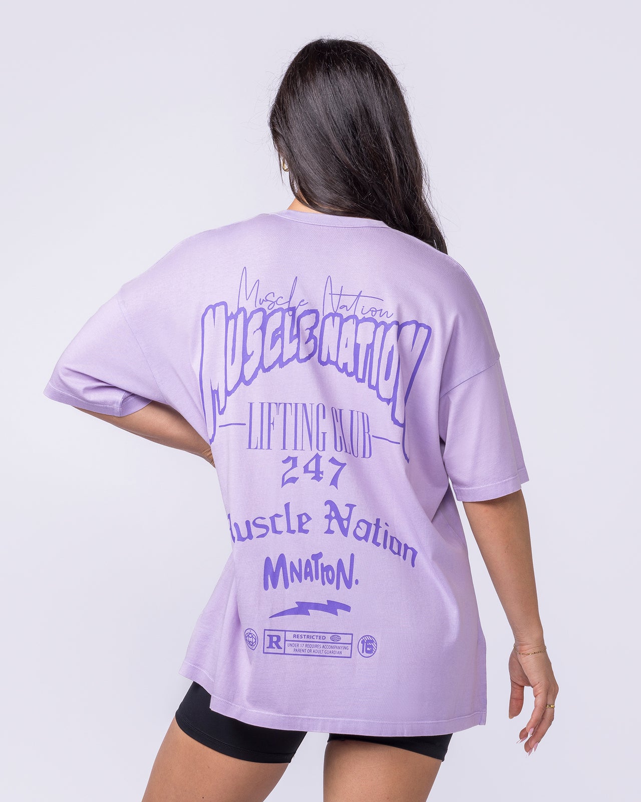 Rated R Oversized Vintage Tee - Washed Lavender-T-Shirts-XXS-012622WLAV-XXS-MNAPPRL48850-5-Muscle Nation