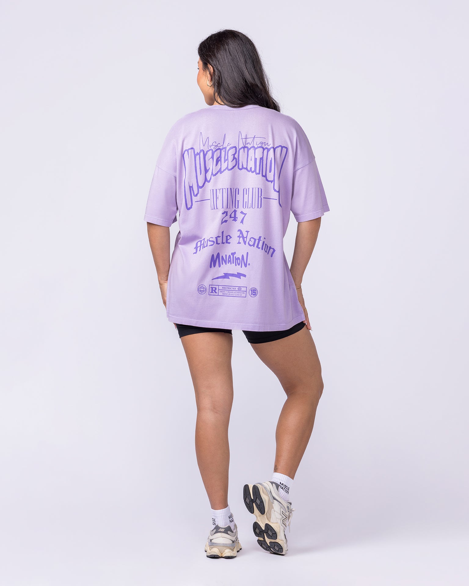 Rated R Oversized Vintage Tee - Washed Lavender-T-Shirts-XXS-012622WLAV-XXS-MNAPPRL48850-6-Muscle Nation