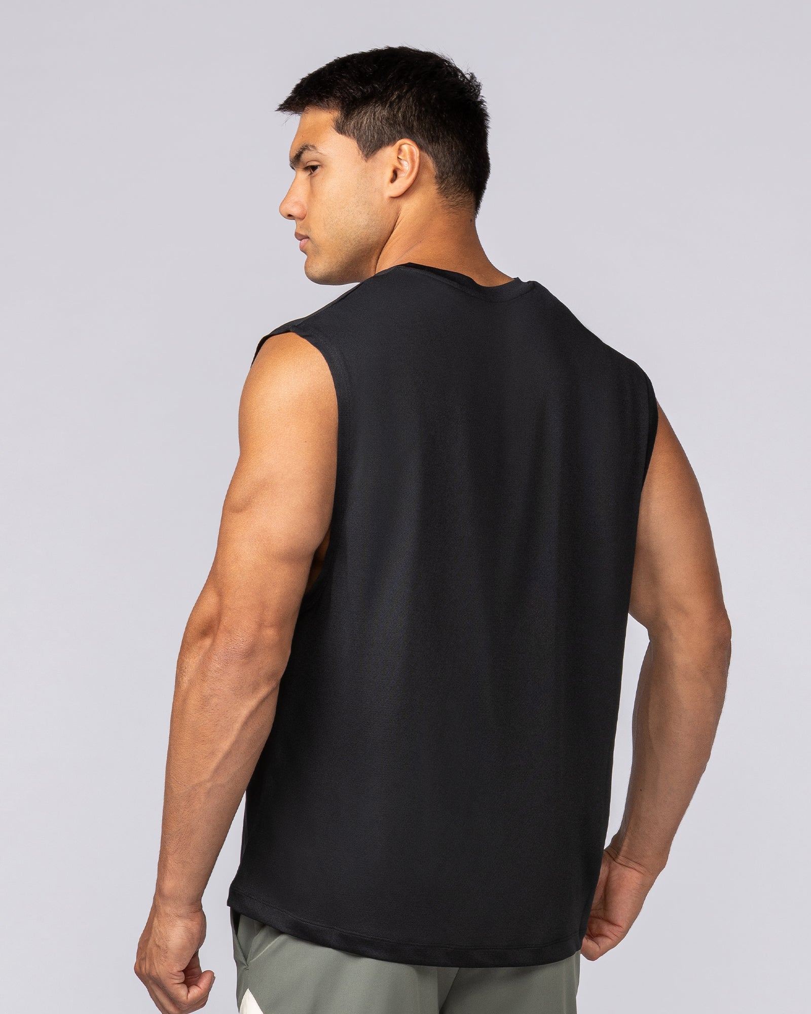 Relaxed Active Tank - Black-Singlets & Tanks-S-022438BLK-S-MNAPPRL29740-3-Muscle Nation