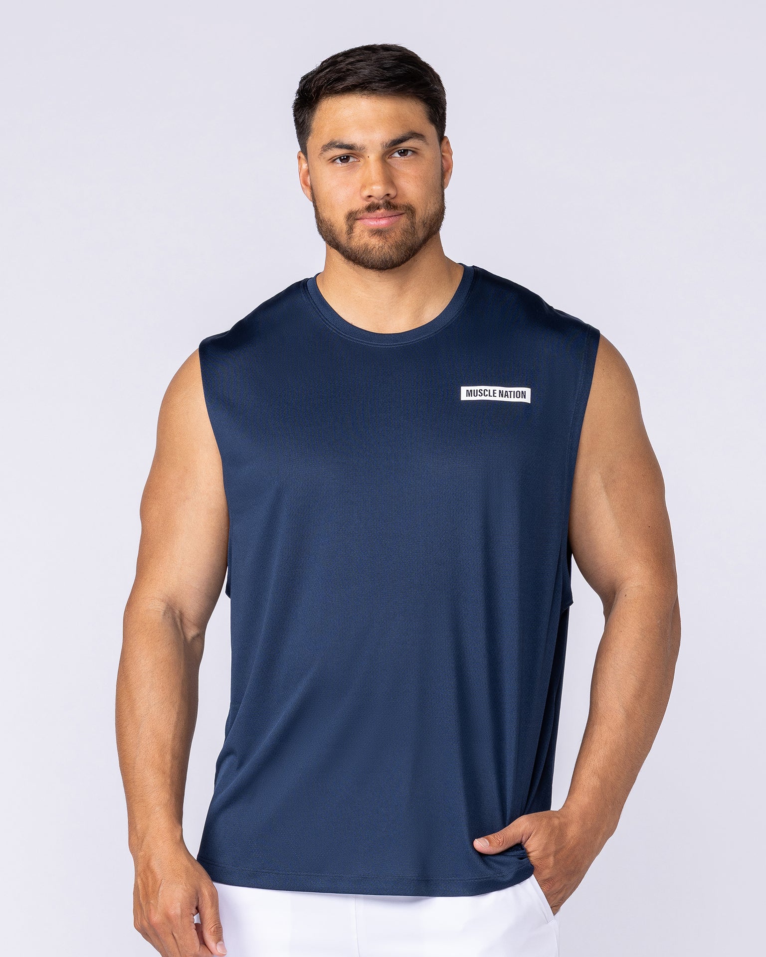 Relaxed Active Tank - Navy-Singlets & Tanks-S-112560NAVY-S-MNAPPRL47048-1-Muscle Nation