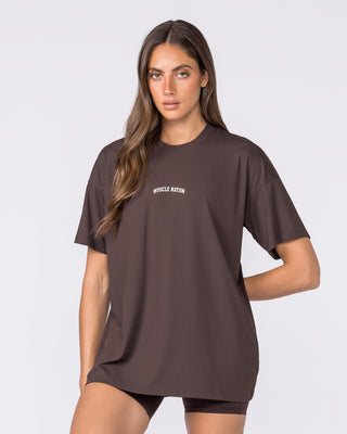 Relaxed Rib Training Tee - Cocoa-T-Shirts-XXS-032612COCOA-XXS-MNAPPRL49215-1-Muscle Nation