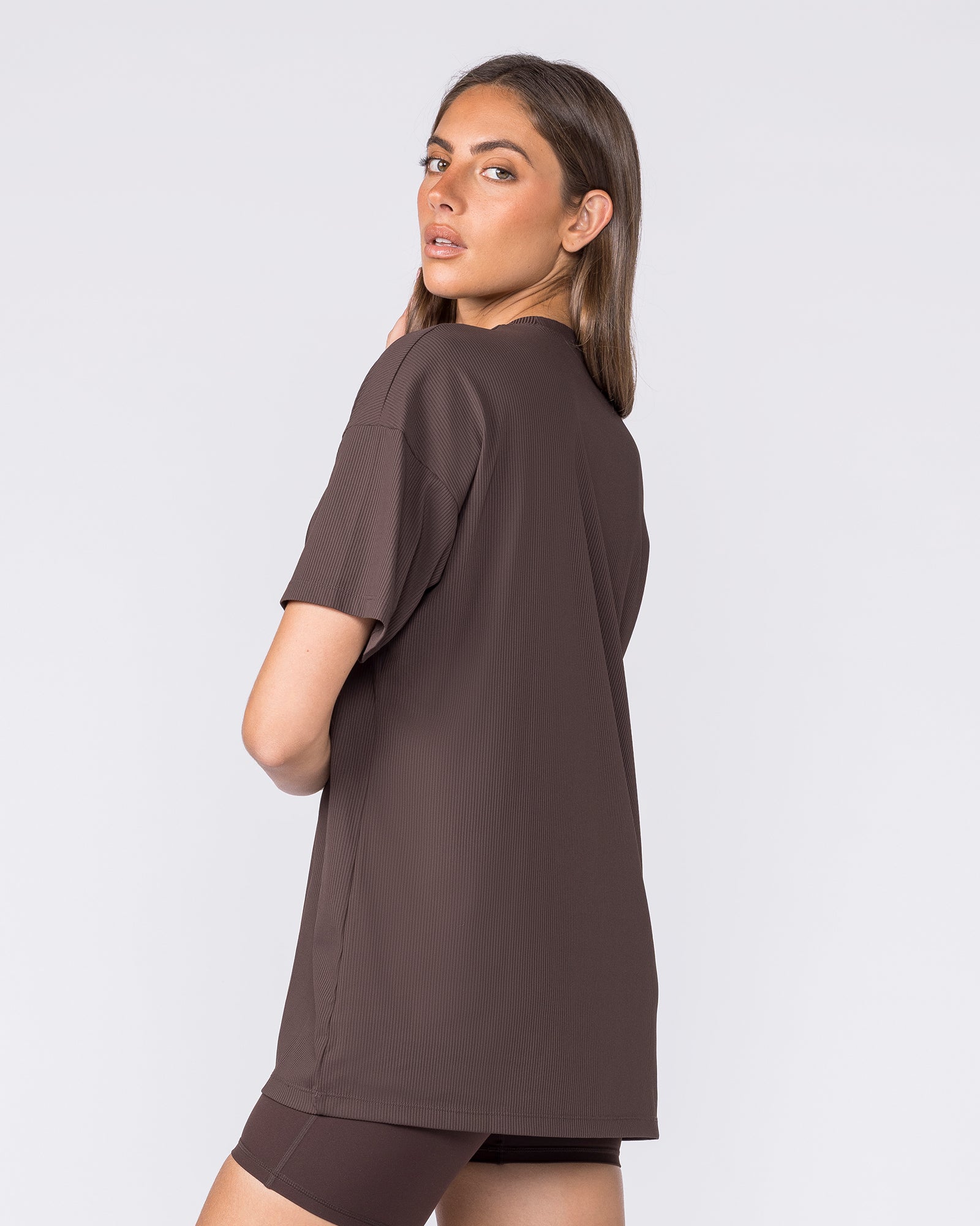 Relaxed Rib Training Tee - Cocoa-T-Shirts-XXS-032612COCOA-XXS-MNAPPRL49215-3-Muscle Nation