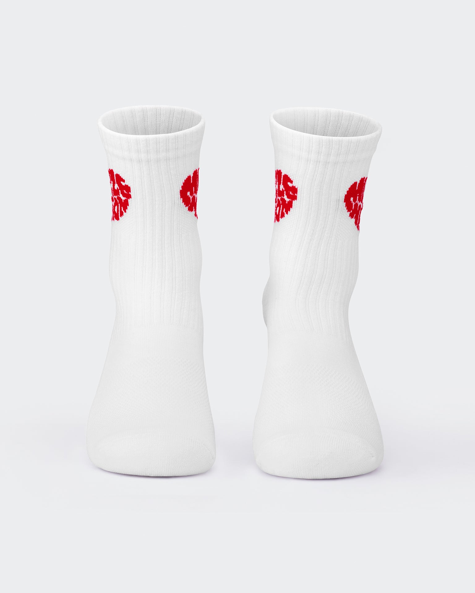 Womens Heart Crew Sock (2x Pack) - White / White-Socks-Hollywood Pink Salsa Multi-ACC022570HPSLSAM-ONE-MNAPPRL42439-5-Muscle Nation