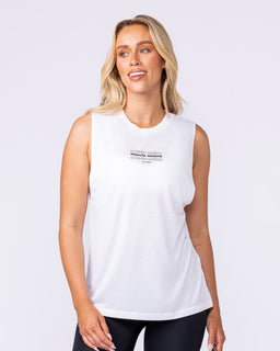 Results Drop Arm Tank - White-Singlets & Tanks-XXS-112535WHT-XXS-MNAPPRL45219-1-Muscle Nation