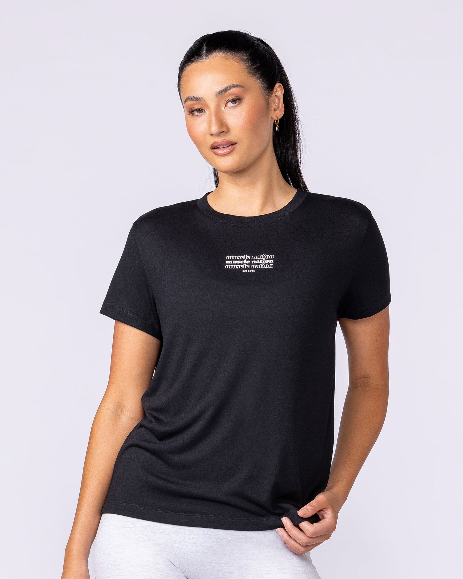 Results Training Tee Black - Muscle Nation women's top