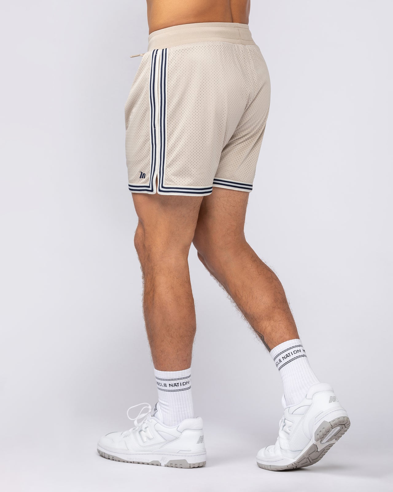 Retro Mesh Training 4" Shorts - Beige-Shorts-S-082527BEIGE-S-MNAPPRL43928-3-Muscle Nation