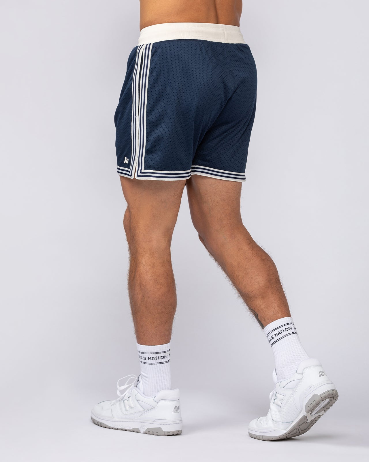 Retro Mesh Training 4" Shorts - Navy-Shorts-S-082527NAVY-S-MNAPPRL43935-3-Muscle Nation