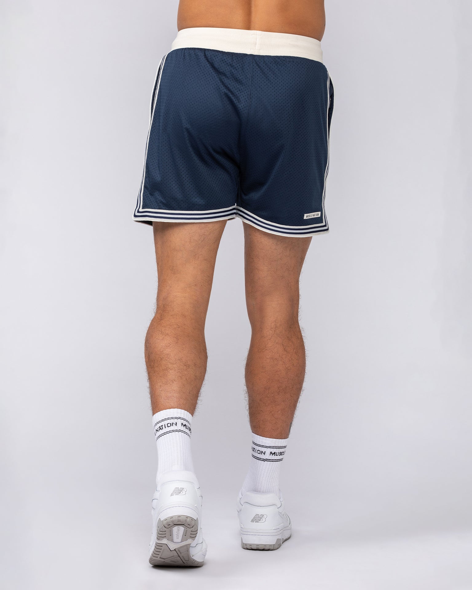 Retro Mesh Training 4" Shorts - Navy-Shorts-S-082527NAVY-S-MNAPPRL43935-4-Muscle Nation