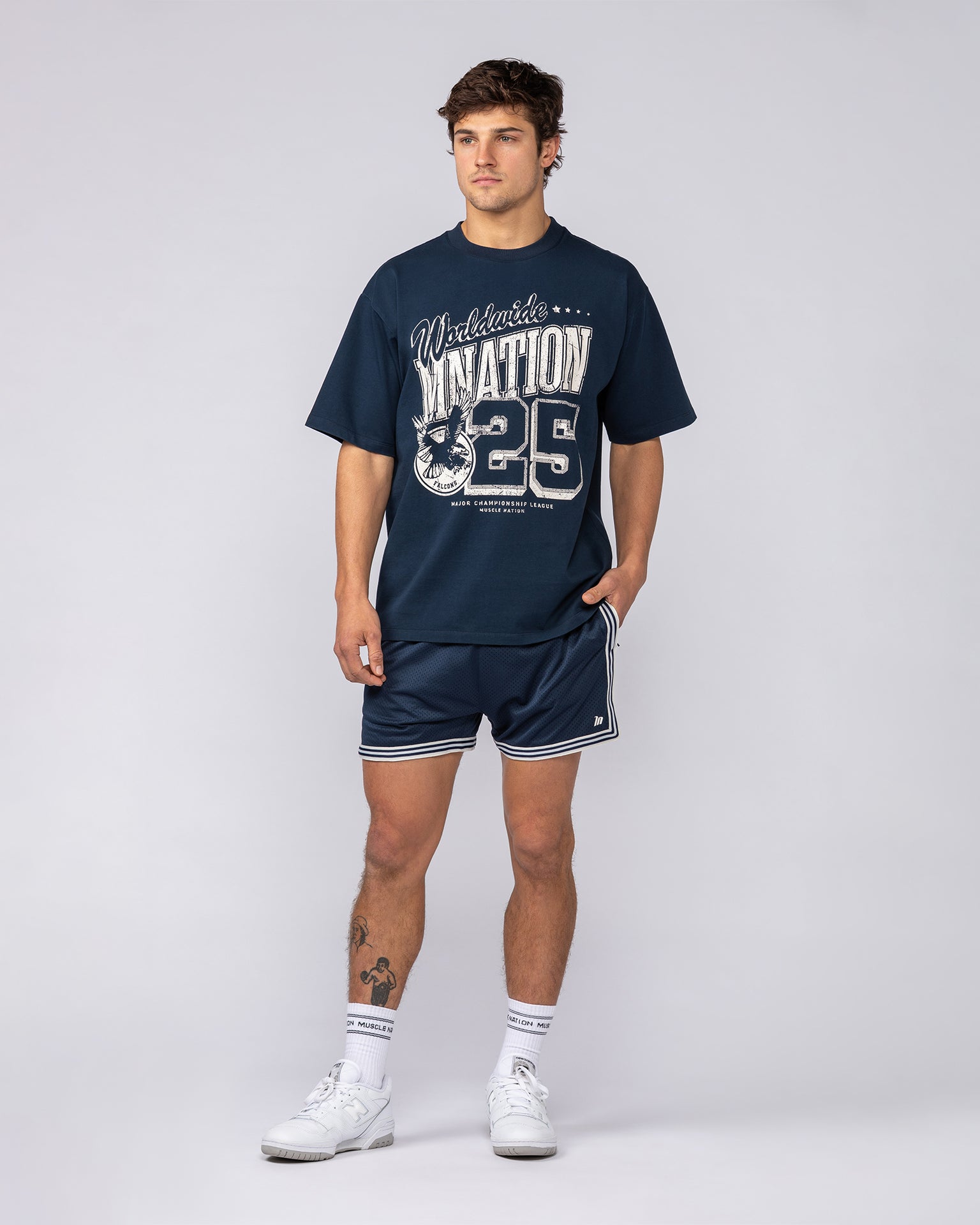 Retro Mesh Training 4" Shorts - Navy-Shorts-S-082527NAVY-S-MNAPPRL43935-5-Muscle Nation