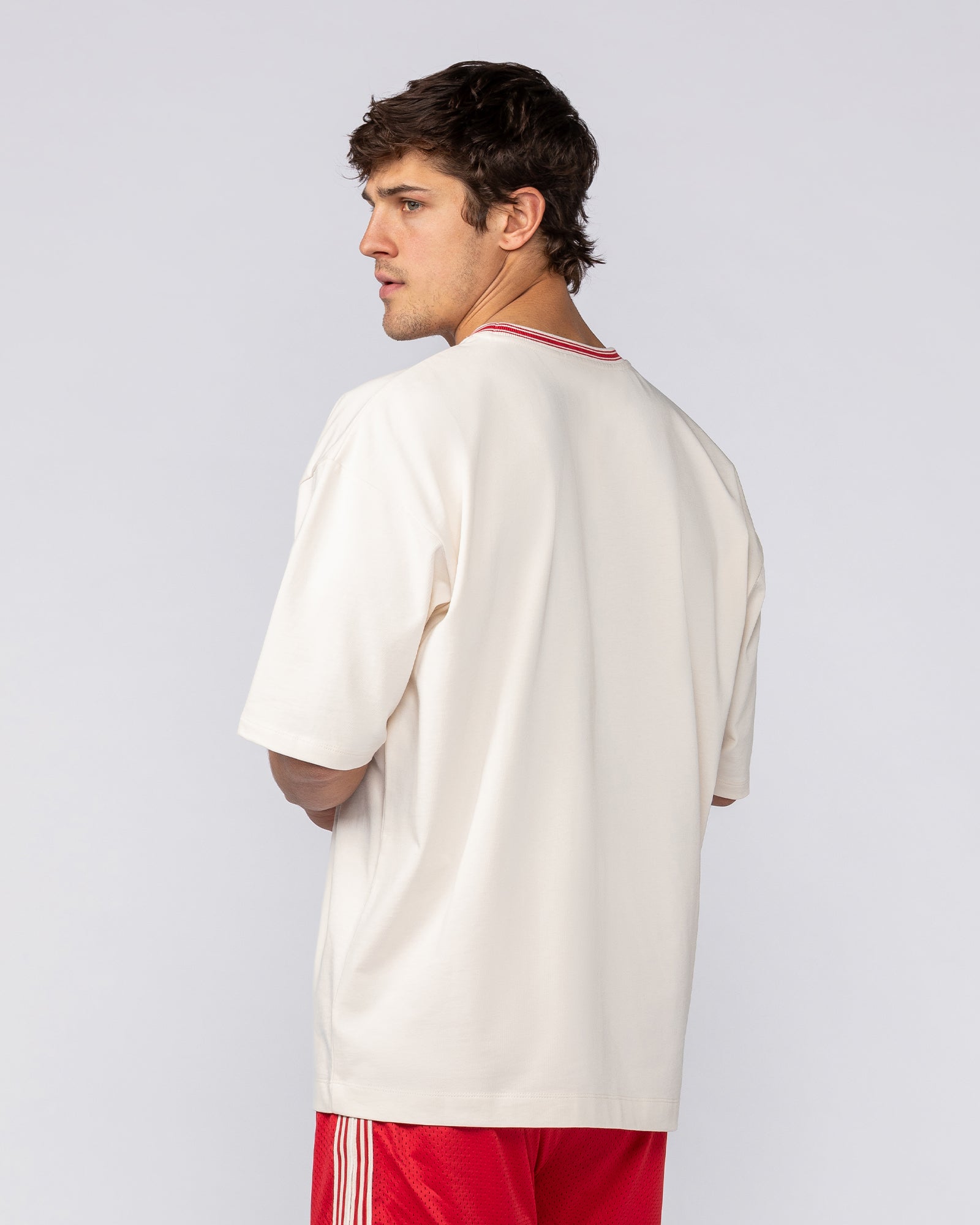 Ringer Oversized Tee - Travertine-T-Shirts-XS-082521TRAV-XS-MNAPPRL43870-5-Muscle Nation