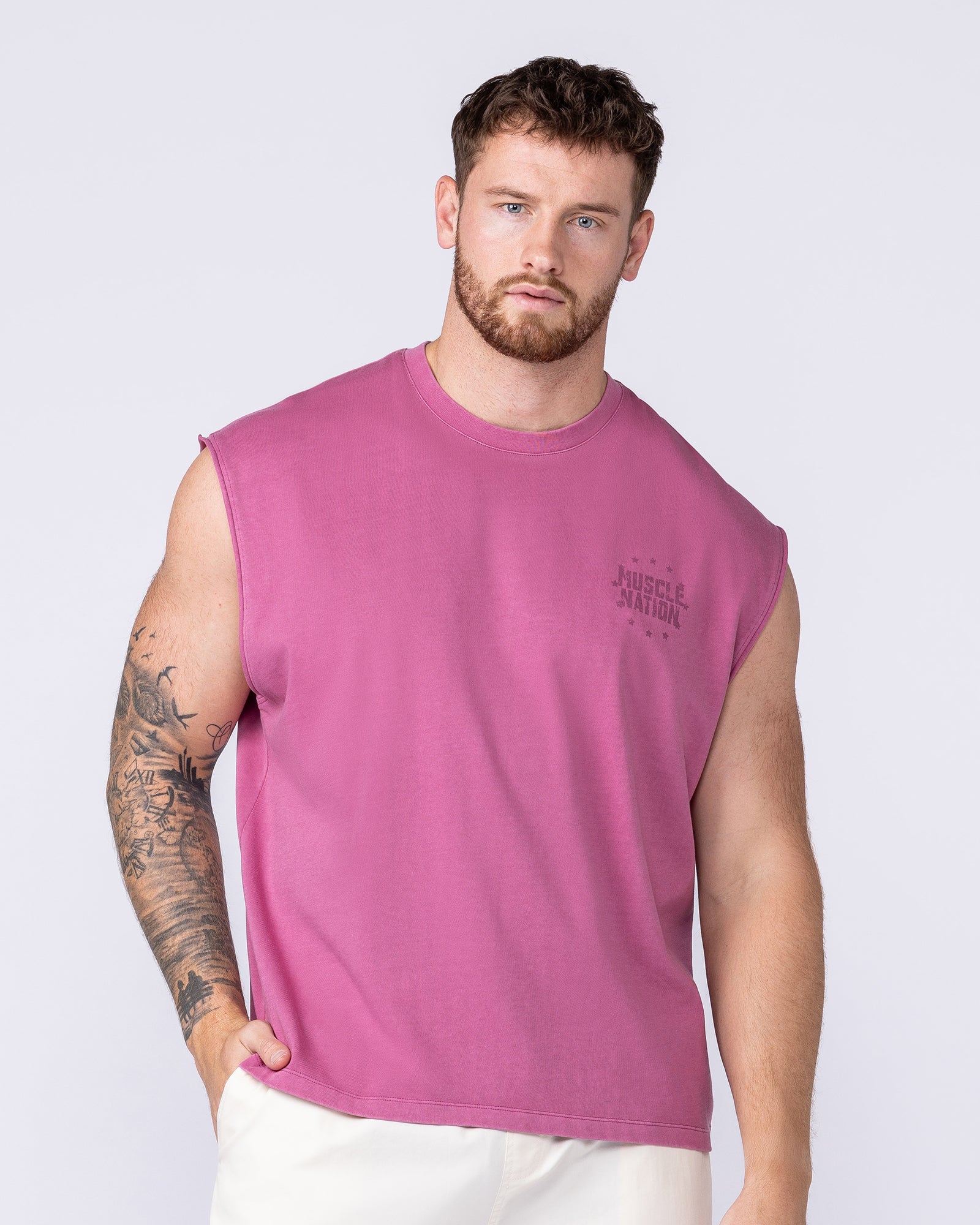 Ringside Vintage Boxy Muscle Tank - Washed Wild Rose-Singlets & Tanks-S-1125141WWDRS-S-MNAPPRL47700-2-Muscle Nation