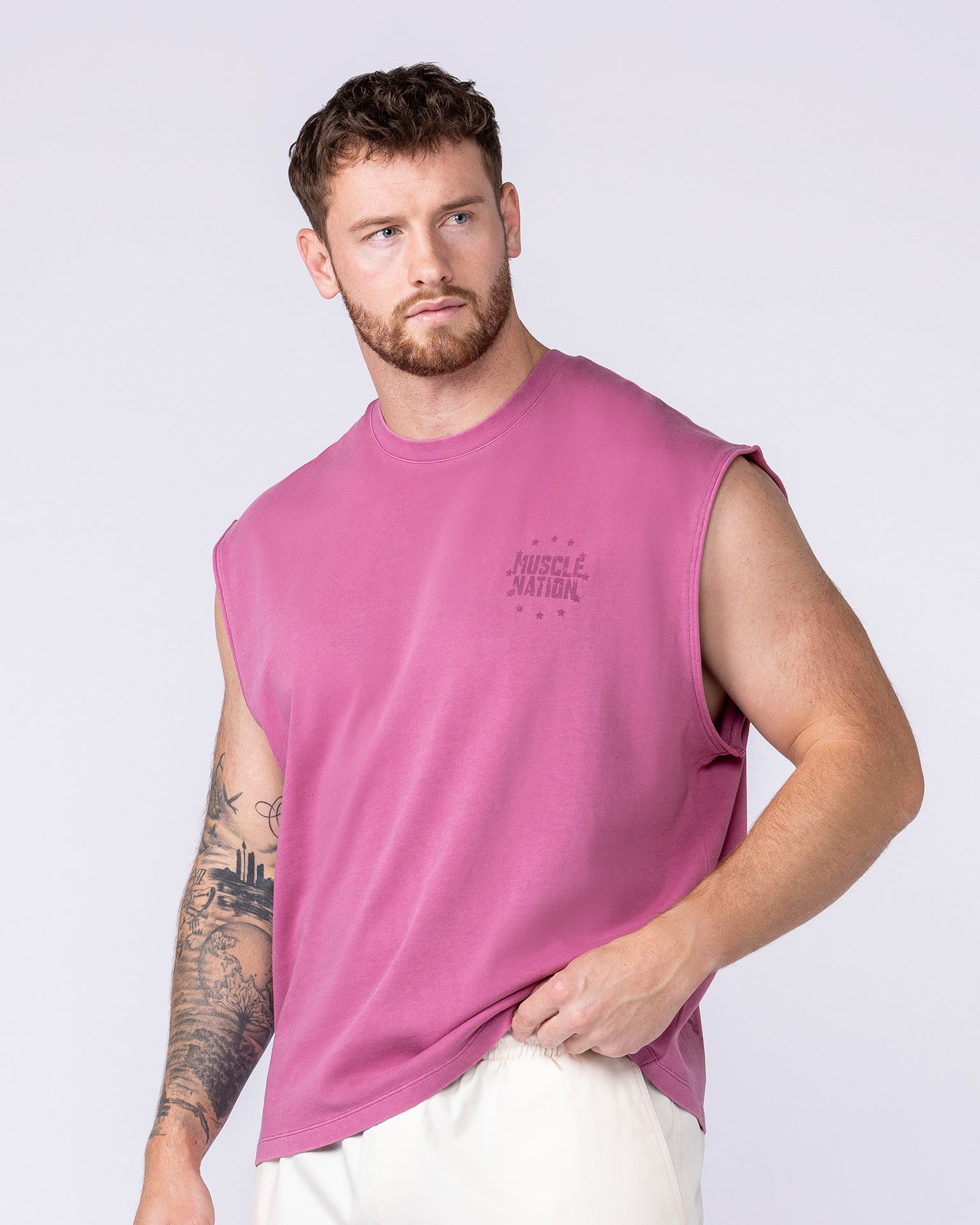 Ringside Vintage Boxy Muscle Tank - Washed Wild Rose-Singlets & Tanks-S-1125141WWDRS-S-MNAPPRL47700-4-Muscle Nation