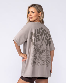 Rock On Oversized Tee - Washed Oat