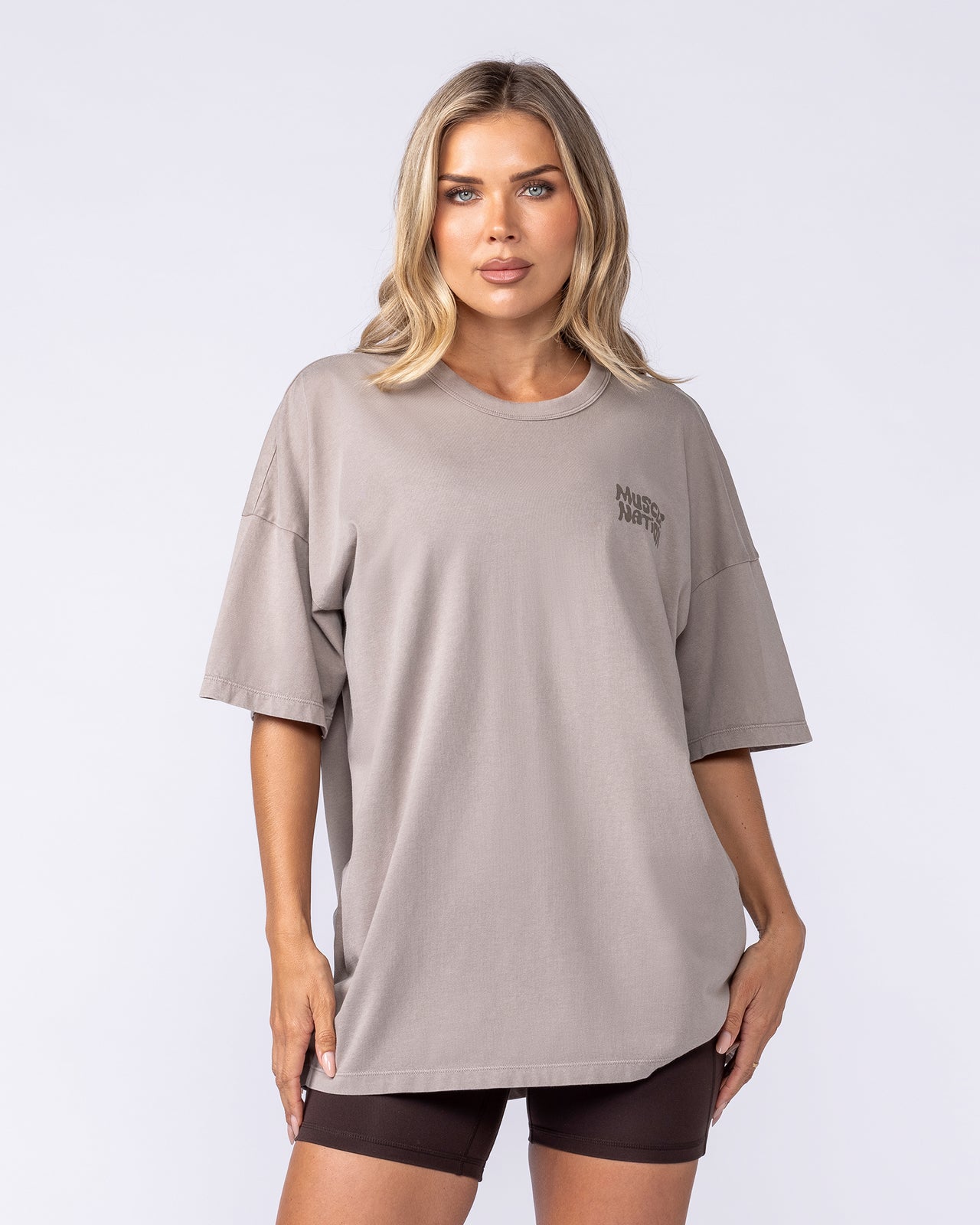 Rock On Oversized Tee - Washed Oat