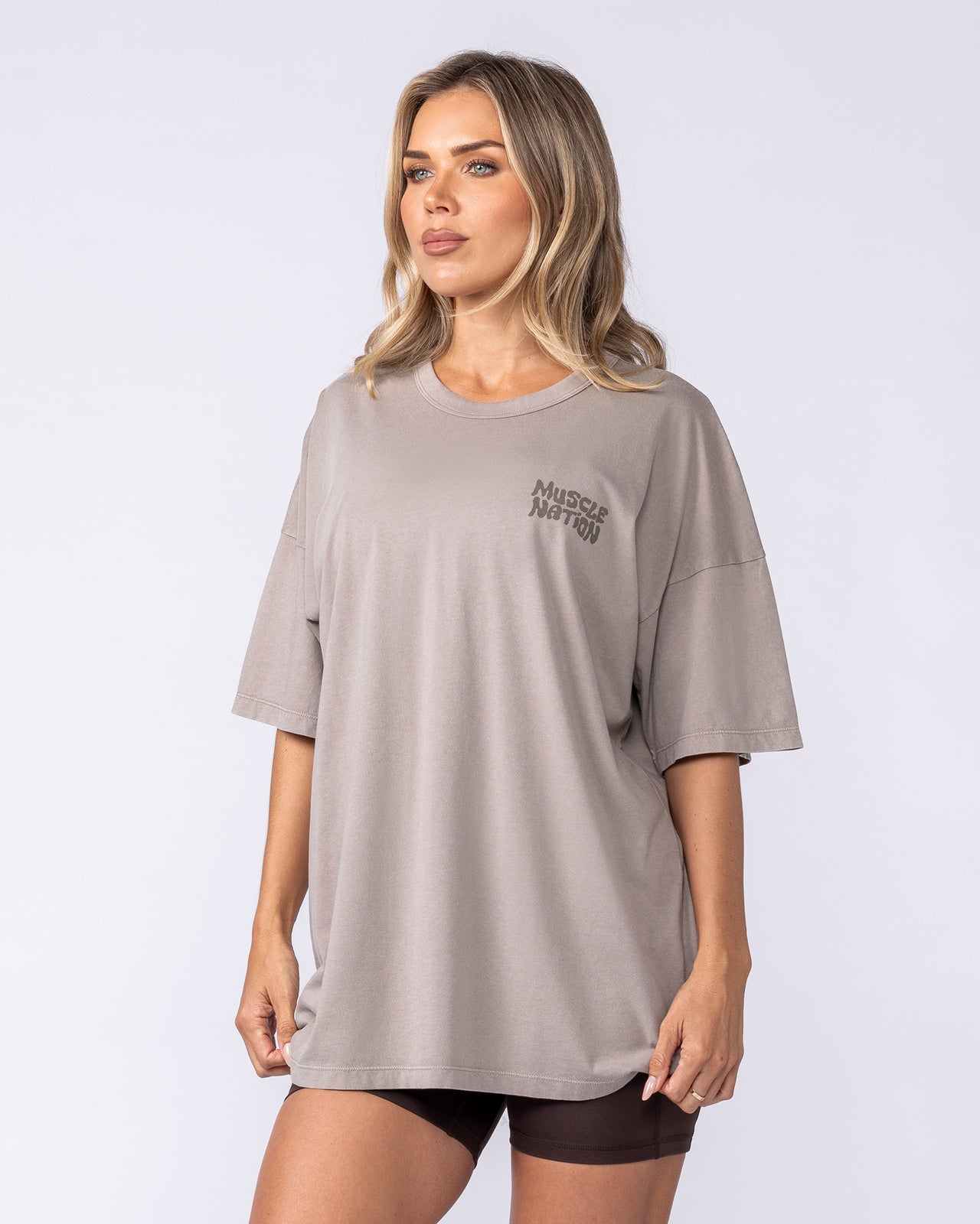 Rock On Oversized Tee - Washed Oat