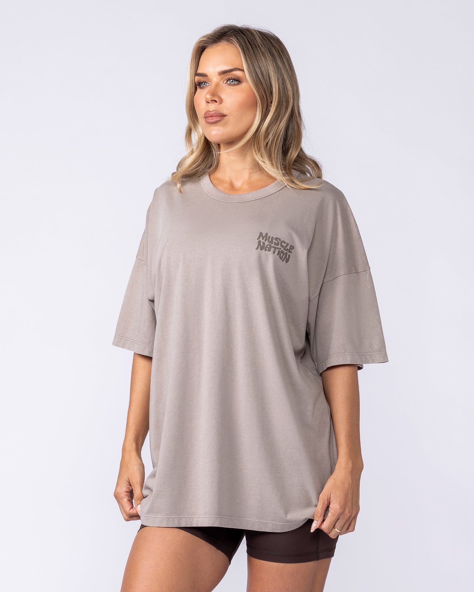 Rock On Oversized Tee - Washed Oat