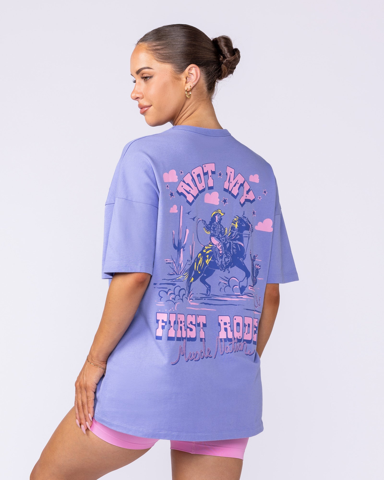 Rodeo Oversized Tee - Jacaranda-T-Shirts-XXS-062513JCRD-XXS-MNAPPRL43127-2-Muscle Nation
