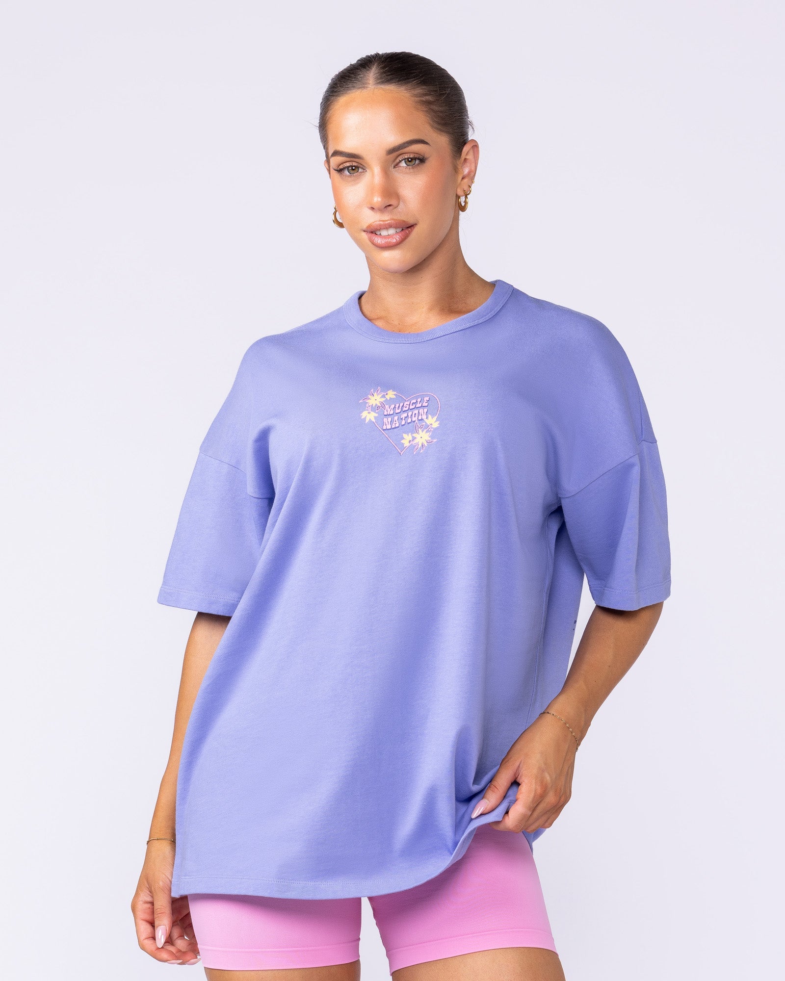 Rodeo Oversized Tee - Jacaranda-T-Shirts-XXS-062513JCRD-XXS-MNAPPRL43127-3-Muscle Nation