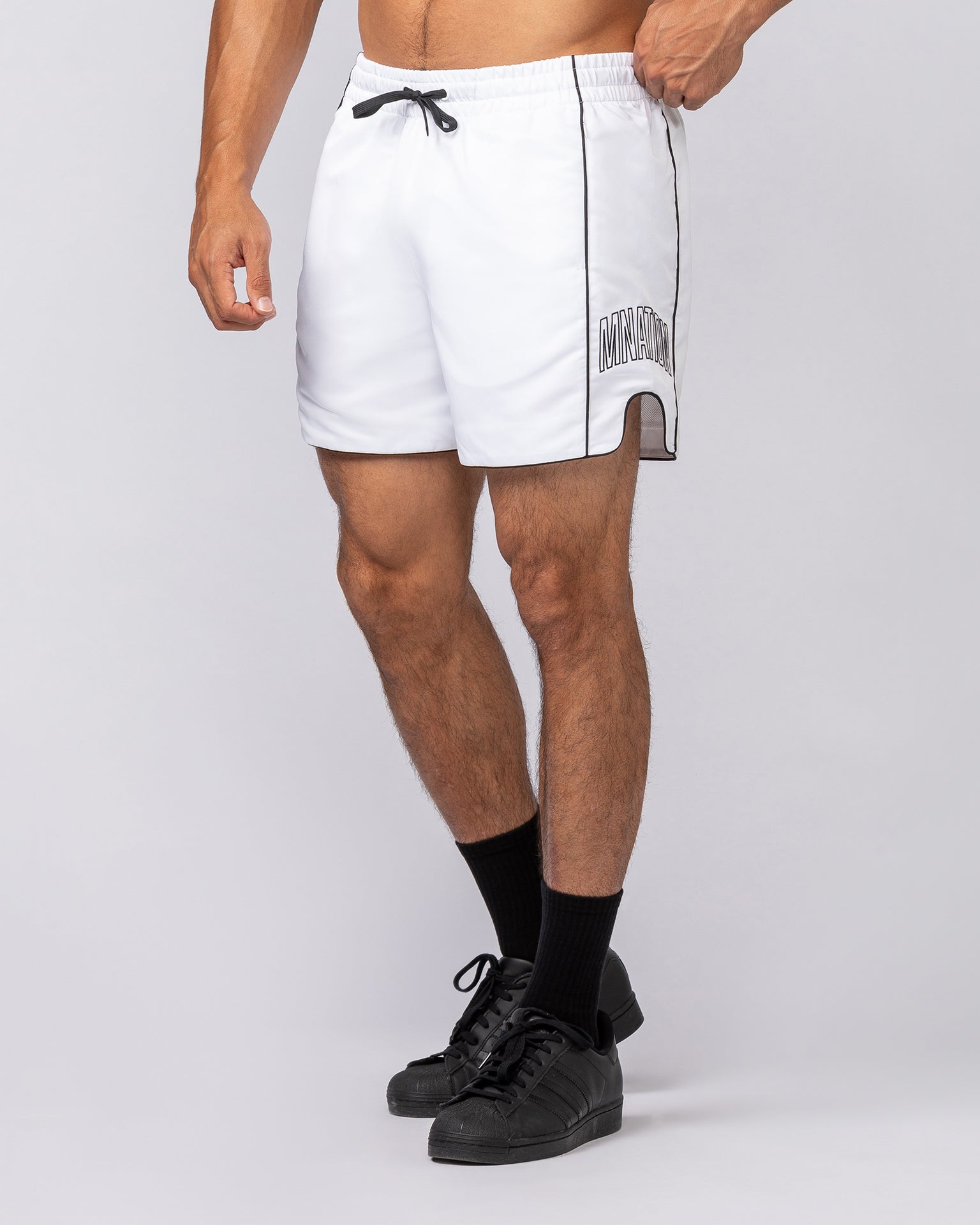 Round House 5" Shorts - White-Shorts-S-062524WHT-S-MNAPPRL43216-1-Muscle Nation