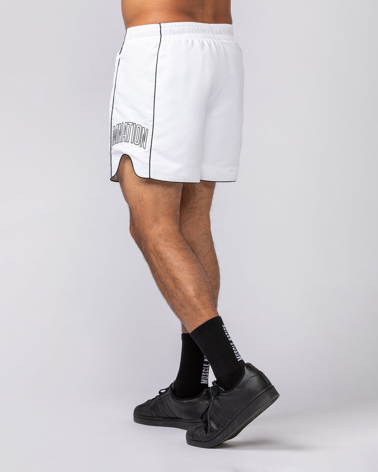 Round House 5" Shorts - White-Shorts-S-062524WHT-S-MNAPPRL43216-4-Muscle Nation