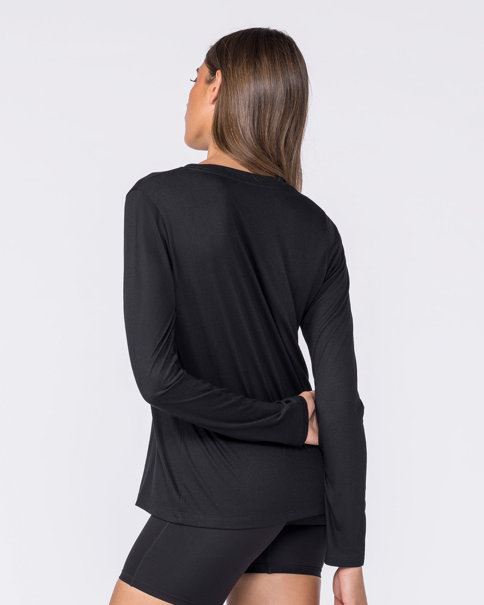 Routine Long Sleeve Top - Black-Long Sleeve T-Shirts-XXS-032610BLK-XXS-MNAPPRL49503-4-Muscle Nation