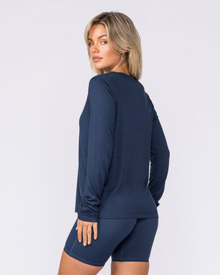 Routine Long Sleeve Top - Navy-Long Sleeve T-Shirts-XXS-032610NAVY-XXS-MNAPPRL49485-2-Muscle Nation