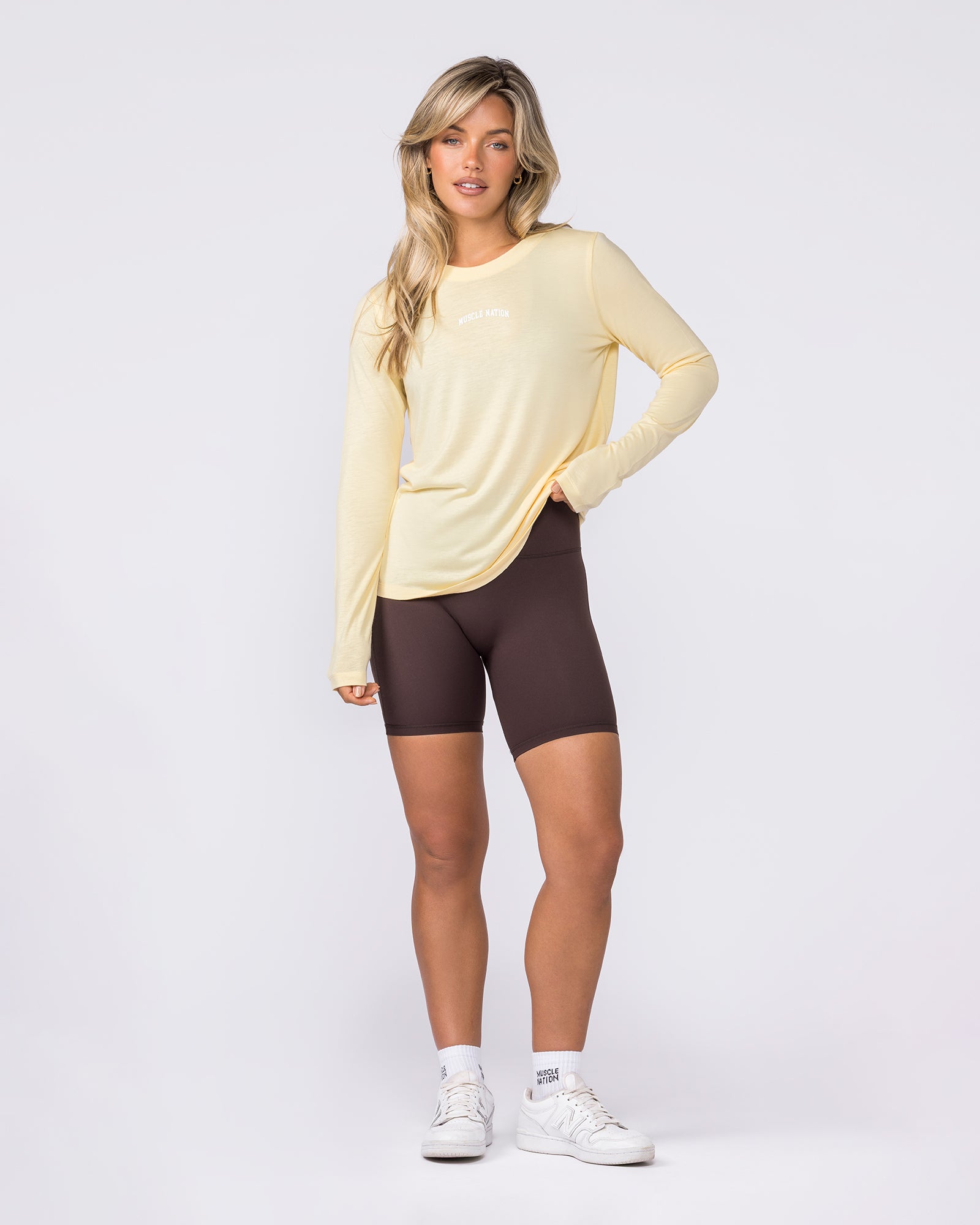 Routine Long Sleeve Top - Panna Cotta-Long Sleeve T-Shirts-XXS-032610PANCOT-XXS-MNAPPRL49494-6-Muscle Nation