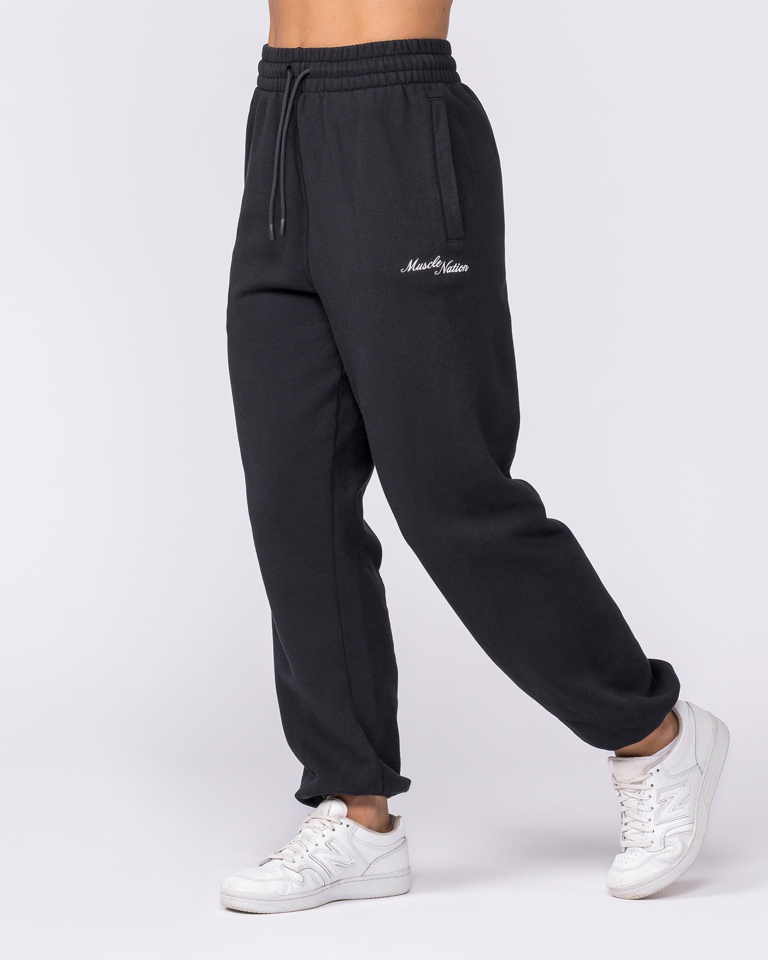 Routine Slouchy Trackies - Black-Bottoms-XXS-032625BLK-XXS-MNAPPRL49287-5-Muscle Nation