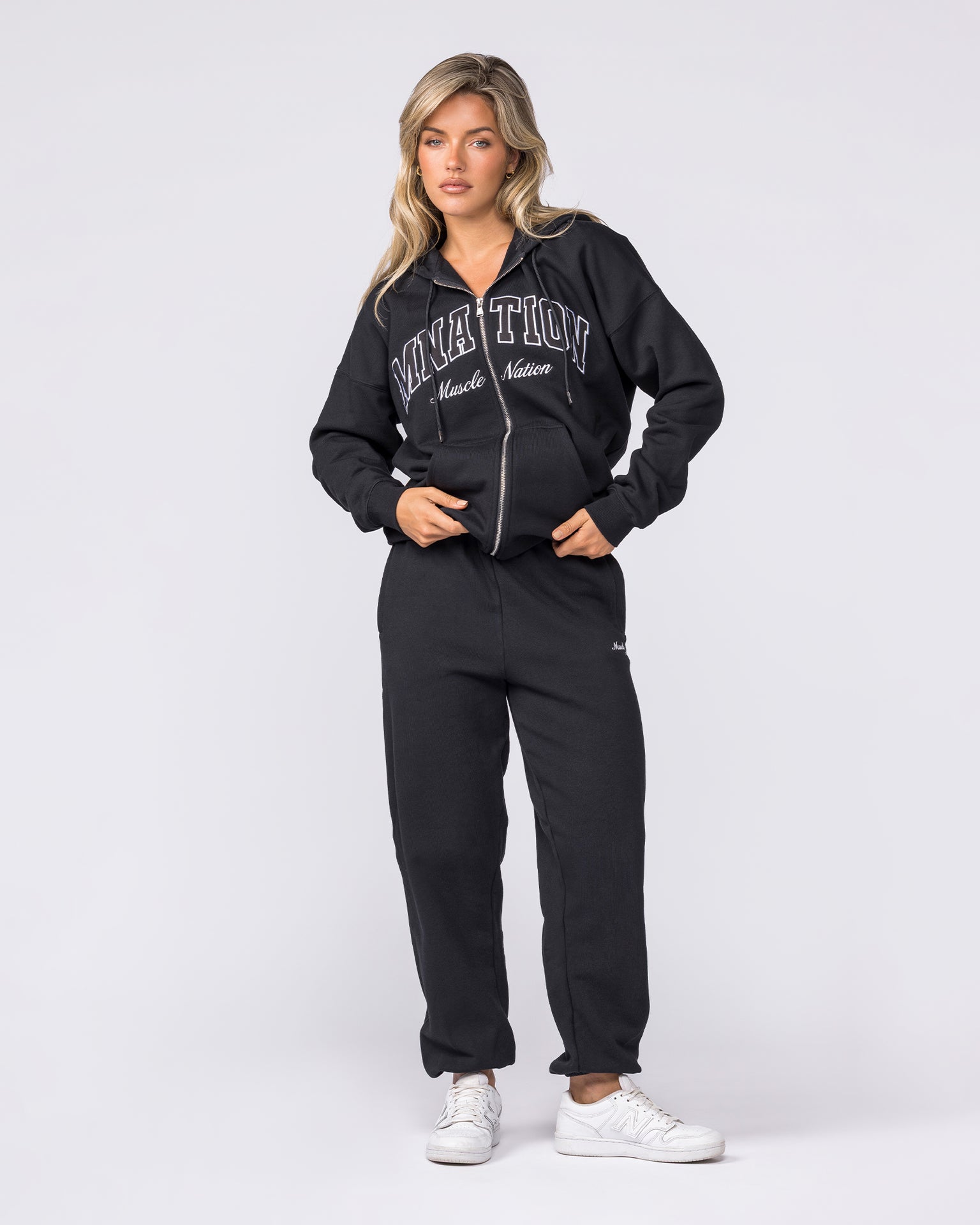 Routine Slouchy Trackies - Black-Bottoms-XXS-032625BLK-XXS-MNAPPRL49287-7-Muscle Nation