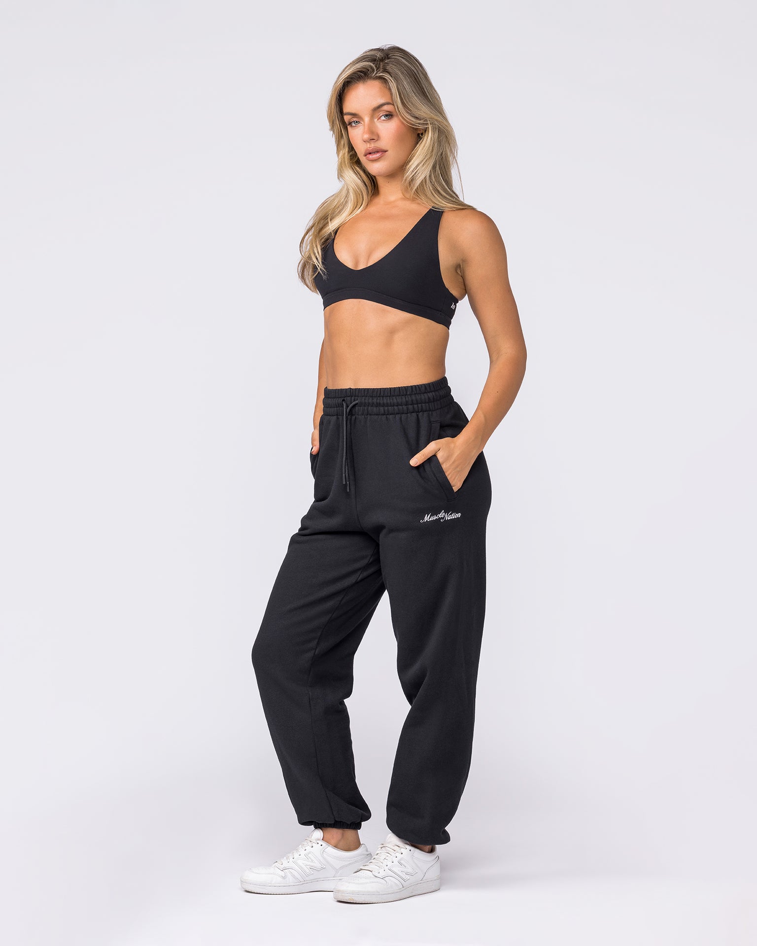 Routine Slouchy Trackies - Black-Bottoms-XXS-032625BLK-XXS-MNAPPRL49287-8-Muscle Nation