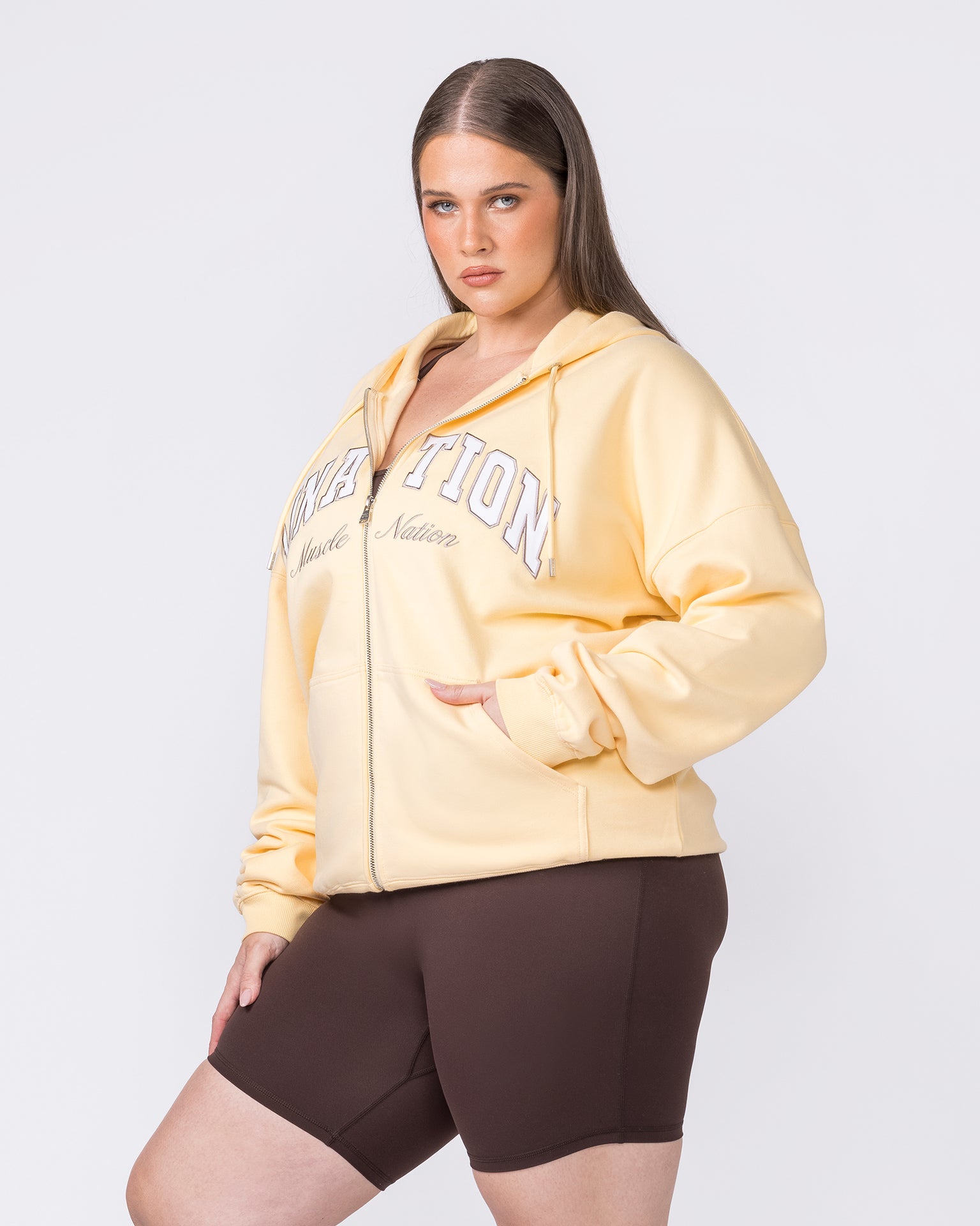 Routine Zip Through Hoodie - Panna Cotta-Jumpers & Hoodies-XXS-032619PANCOT-XXS-MNAPPRL49233-3-Muscle Nation