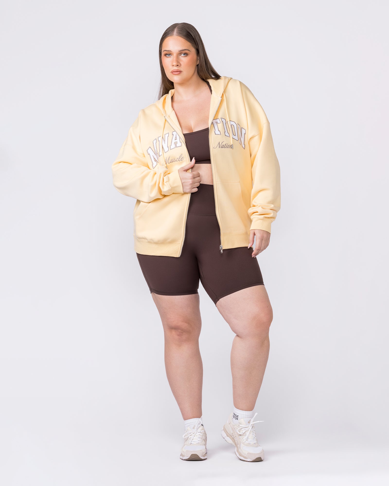 Routine Zip Through Hoodie - Panna Cotta-Jumpers & Hoodies-XXS-032619PANCOT-XXS-MNAPPRL49233-7-Muscle Nation