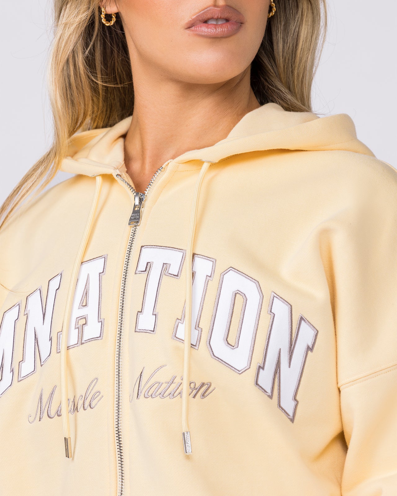Routine Zip Through Hoodie - Panna Cotta-Jumpers & Hoodies-XXS-032619PANCOT-XXS-MNAPPRL49233-2-Muscle Nation