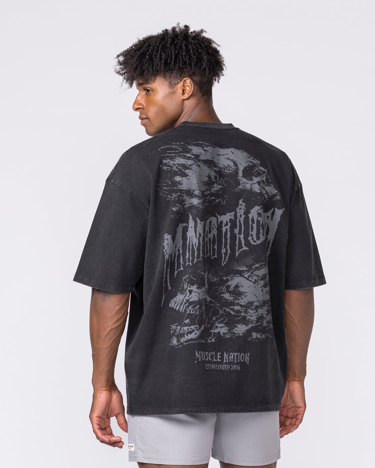 Ruins Oversized Vintage Tee - Washed Black-T-Shirts-XS-032642WSHBLK-XS-MNAPPRL49751-4-Muscle Nation