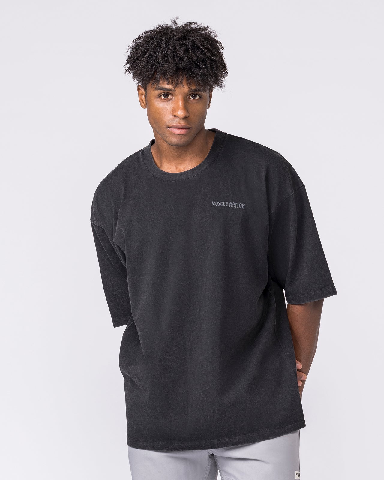 Ruins Oversized Vintage Tee - Washed Black-T-Shirts-XS-032642WSHBLK-XS-MNAPPRL49751-2-Muscle Nation