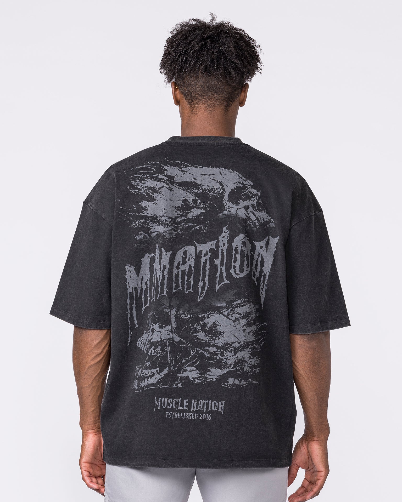 Ruins Oversized Vintage Tee - Washed Black-T-Shirts-XS-032642WSHBLK-XS-MNAPPRL49751-5-Muscle Nation